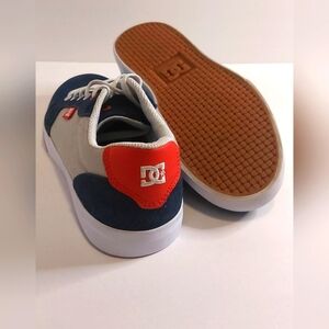 DC Anvil Low Top Sneakers Mens Sz 6.0 Womens 8Blue, Grey, Red Skateboarding #300